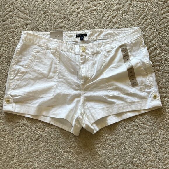 NWT Gap Aubrey Women's White Shorts In Optic White Linen Cotton Blend Sz 16 - Picture 1 of 11